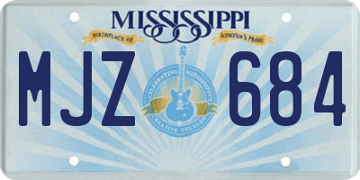 MS license plate MJZ684