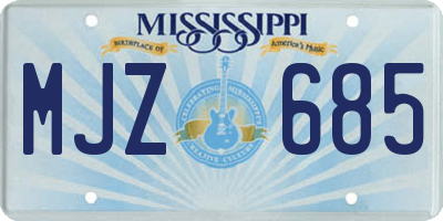 MS license plate MJZ685