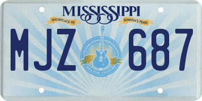 MS license plate MJZ687