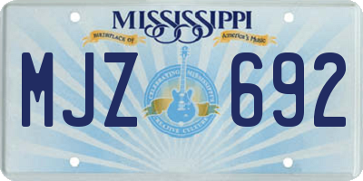 MS license plate MJZ692