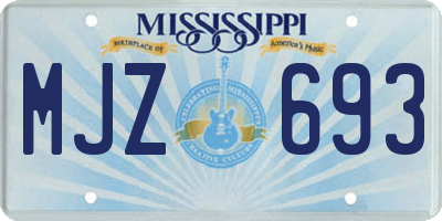 MS license plate MJZ693