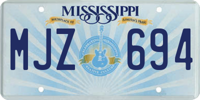 MS license plate MJZ694
