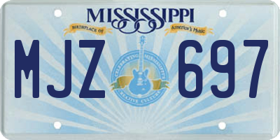 MS license plate MJZ697