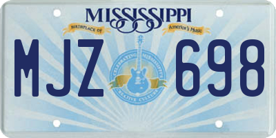 MS license plate MJZ698