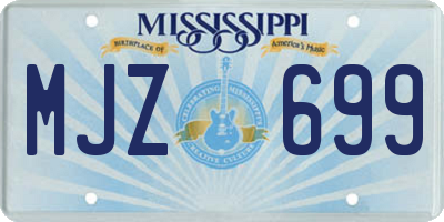 MS license plate MJZ699