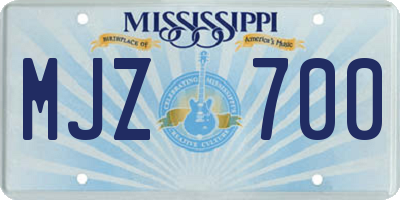 MS license plate MJZ700