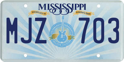 MS license plate MJZ703