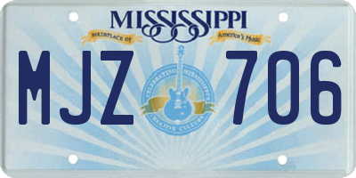 MS license plate MJZ706