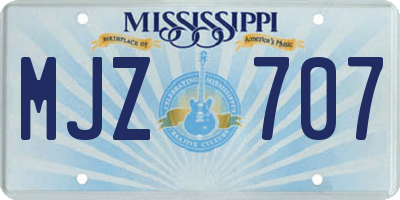 MS license plate MJZ707