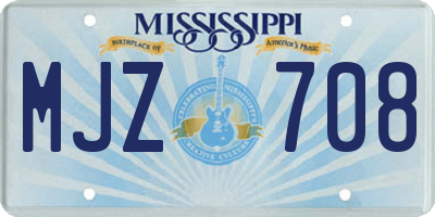MS license plate MJZ708