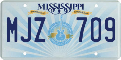 MS license plate MJZ709