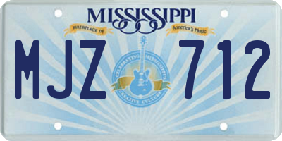 MS license plate MJZ712