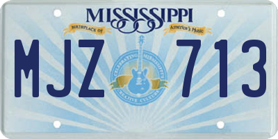 MS license plate MJZ713