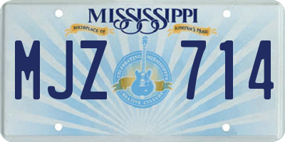 MS license plate MJZ714