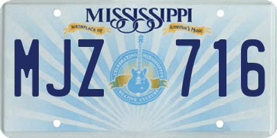 MS license plate MJZ716