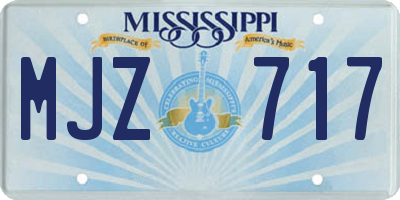 MS license plate MJZ717