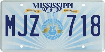MS license plate MJZ718