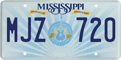 MS license plate MJZ720
