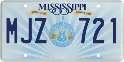 MS license plate MJZ721