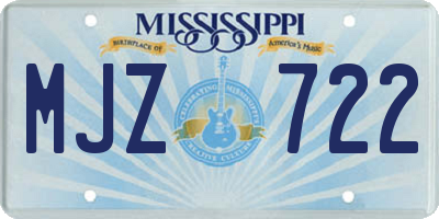 MS license plate MJZ722