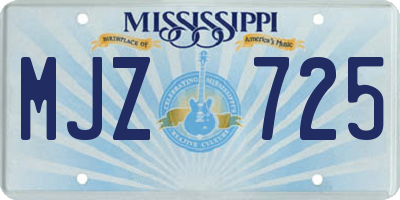 MS license plate MJZ725