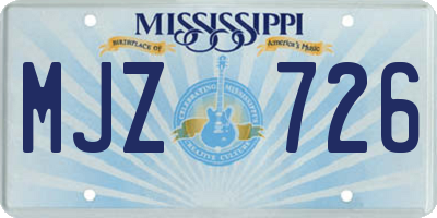 MS license plate MJZ726