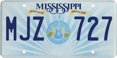 MS license plate MJZ727