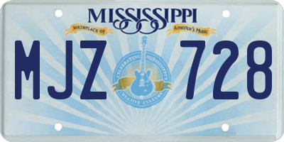 MS license plate MJZ728