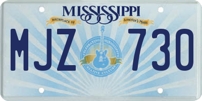 MS license plate MJZ730