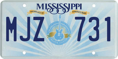 MS license plate MJZ731