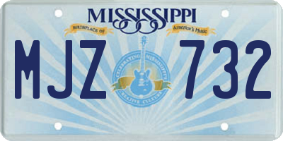 MS license plate MJZ732