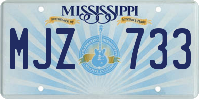 MS license plate MJZ733
