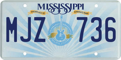 MS license plate MJZ736