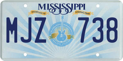 MS license plate MJZ738