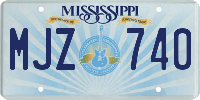MS license plate MJZ740