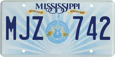 MS license plate MJZ742