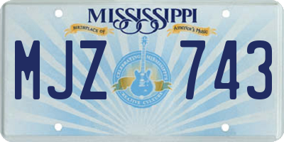 MS license plate MJZ743