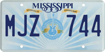 MS license plate MJZ744