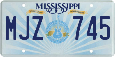 MS license plate MJZ745