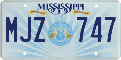 MS license plate MJZ747
