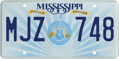 MS license plate MJZ748