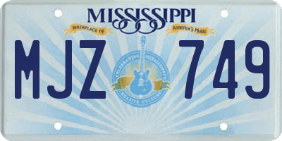 MS license plate MJZ749