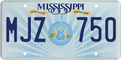 MS license plate MJZ750