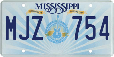 MS license plate MJZ754