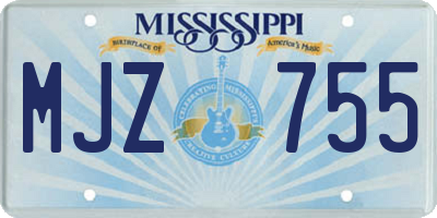 MS license plate MJZ755