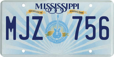 MS license plate MJZ756