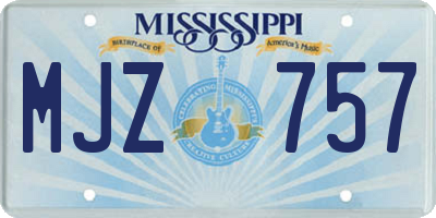 MS license plate MJZ757