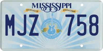 MS license plate MJZ758