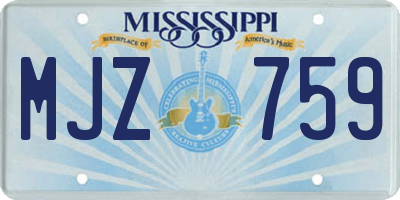 MS license plate MJZ759