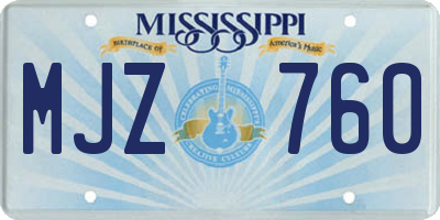 MS license plate MJZ760